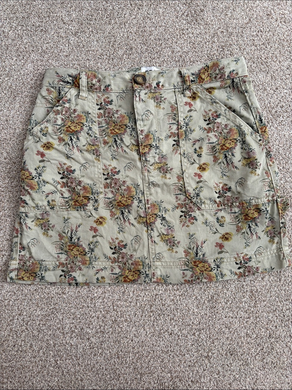 Floral Cotton Mini Skirt - Floral